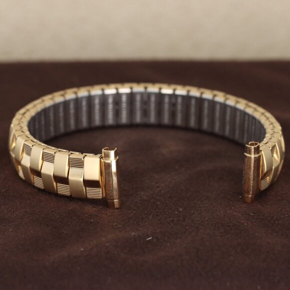 Hadley-Roma 10mm-14mm Gold Plated Ladies Unique Watch Bracelet/Band, LB6881Y - Picture 1 of 2